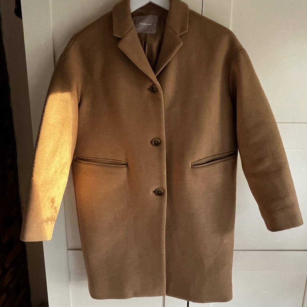 Everlane Wool Cocoon Camel Coat